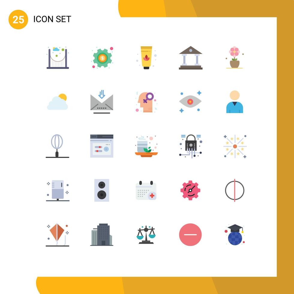 25 iconos creativos signos y símbolos modernos de sky tulip cream presente finanzas elementos de diseño vectorial editables vector