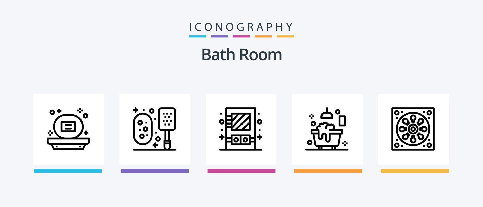 Bath Room Line 5 Icon Pack Including bath. junk. bath. equipment. shower. Creative Icons Design vector