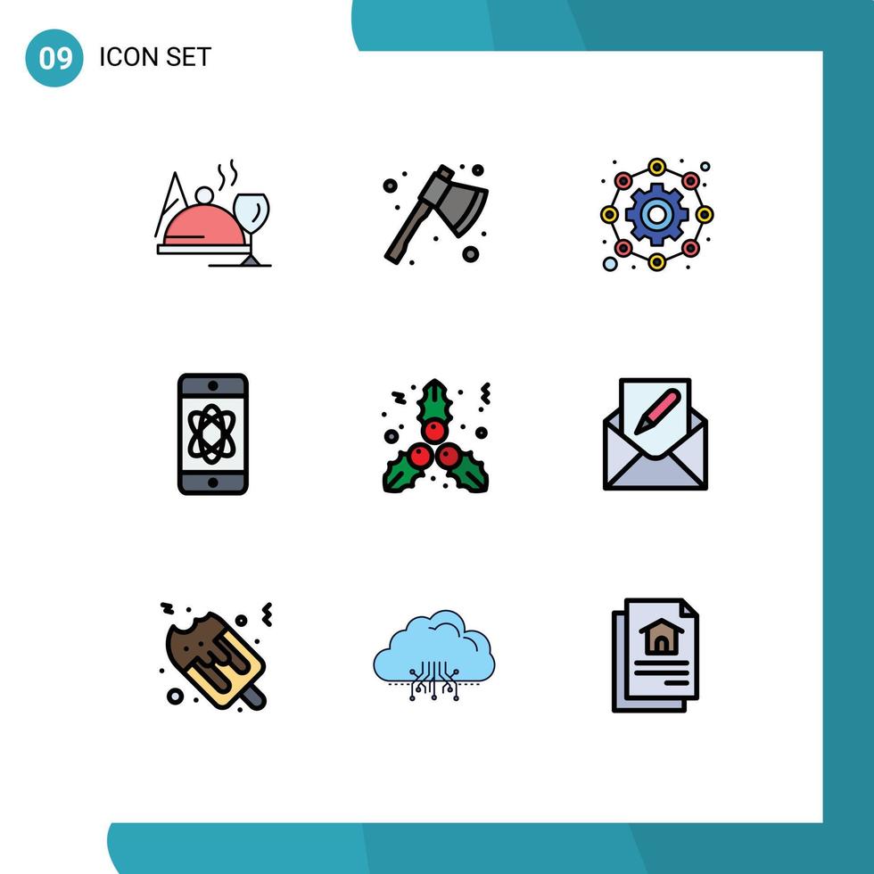 9 Creative Icons Modern Signs and Symbols of kiss tech affiliate space atom Editable Vector Design Elements