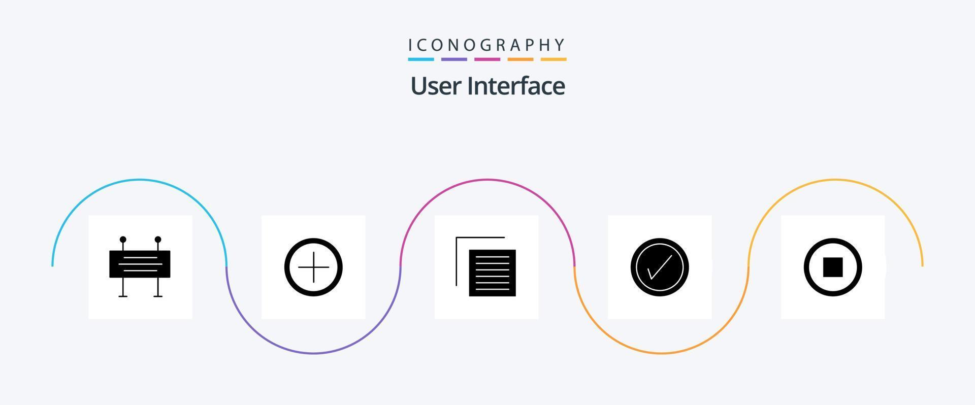 User Interface Glyph 5 Icon Pack Including user. basic. document. user. tick vector
