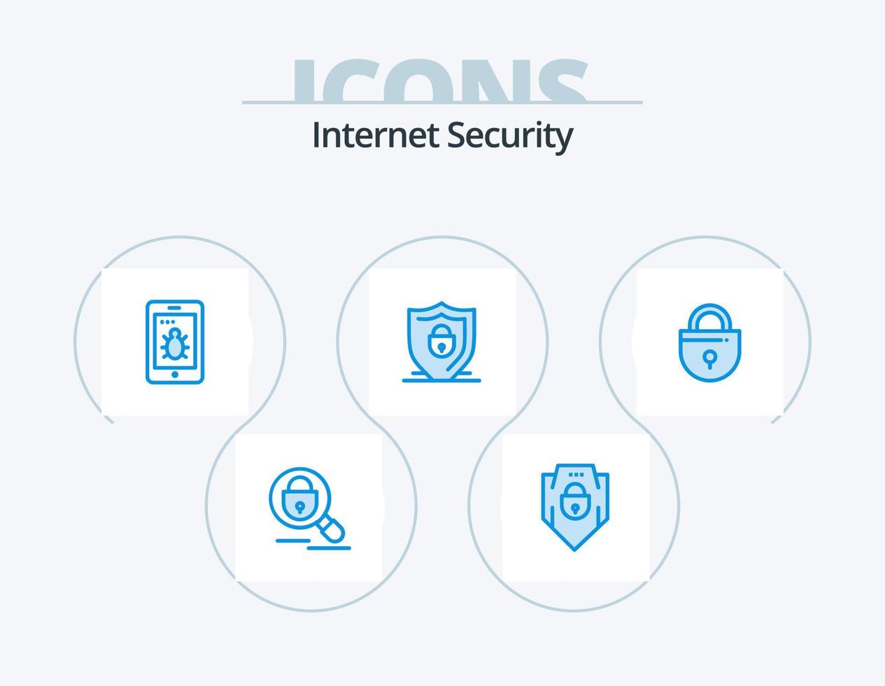 Internet Security Blue Icon Pack 5 Icon Design. lock. security. lock. internet vector