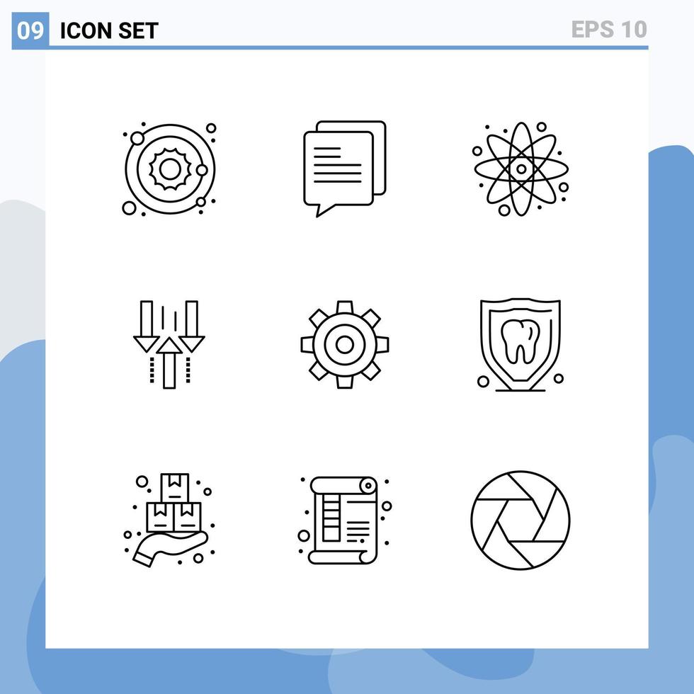 9 User Interface Outline Pack of modern Signs and Symbols of general download back to school upload down Editable Vector Design Elements