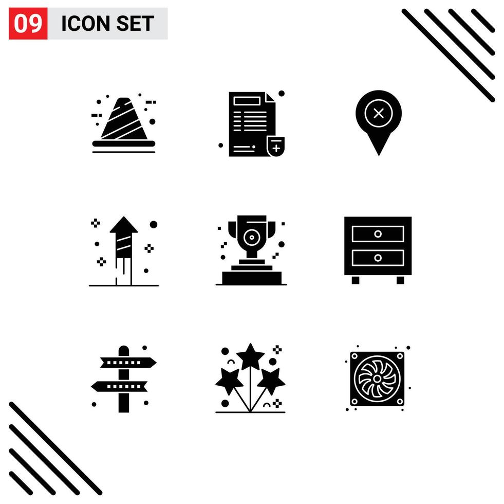 Mobile Interface Solid Glyph Set of 9 Pictograms of cup holiday report halloween map Editable Vector Design Elements