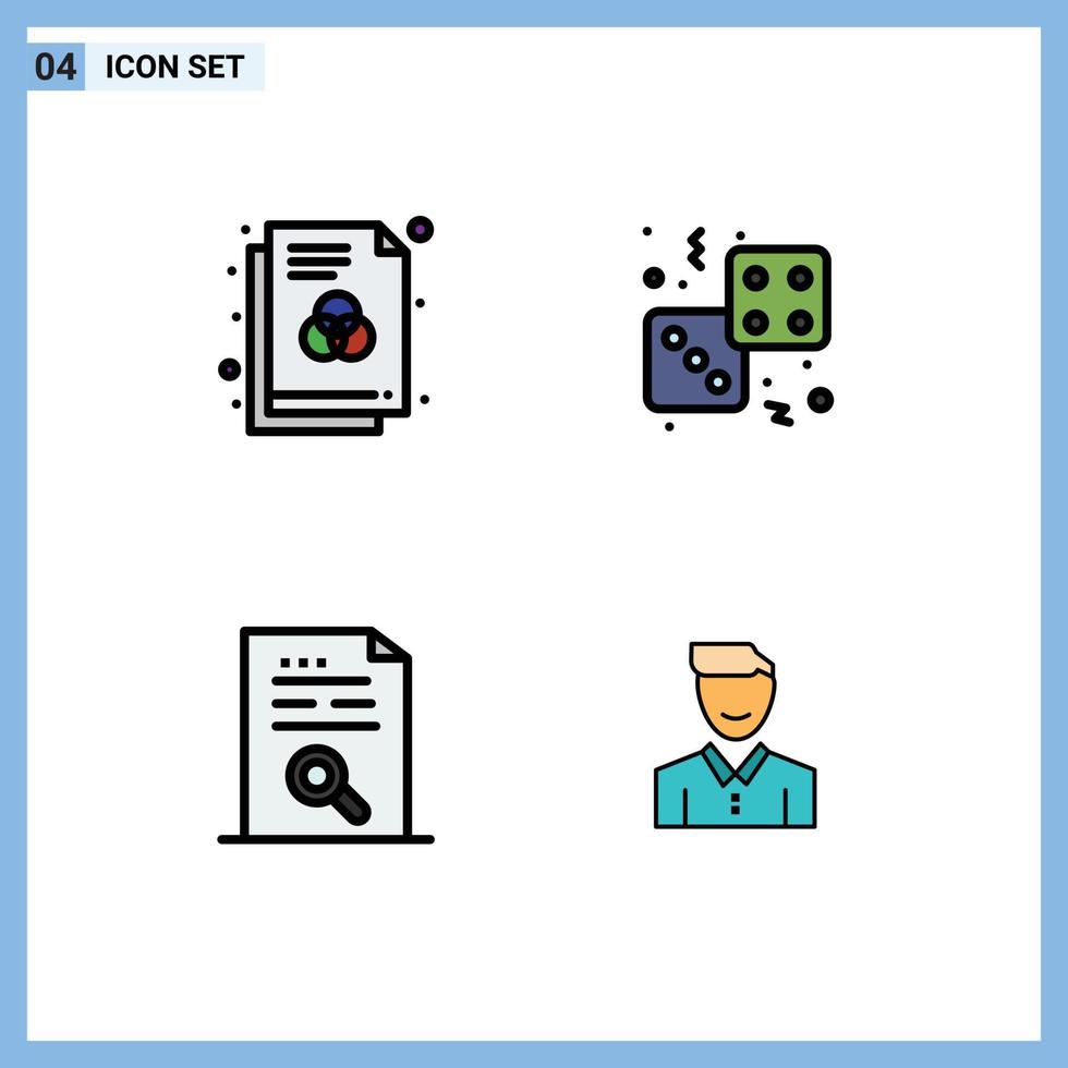 4 Creative Icons Modern Signs and Symbols of file content color game document Editable Vector Design Elements