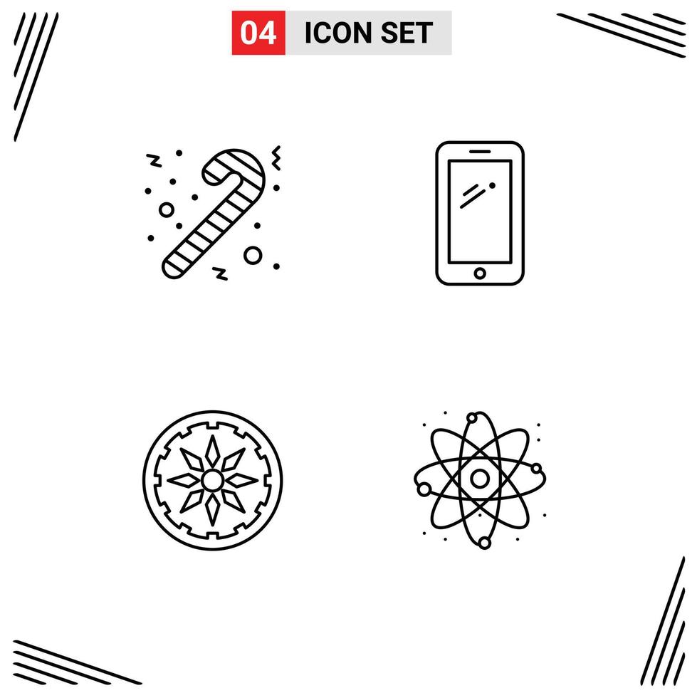 User Interface Pack of 4 Basic Filledline Flat Colors of candy country phone huawei atom Editable Vector Design Elements