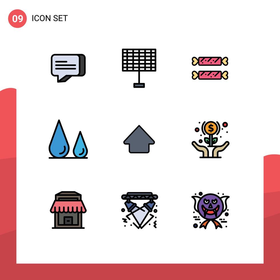 9 Filledline Flat Color concept for Websites Mobile and Apps expand up easter arrow lab Editable Vector Design Elements