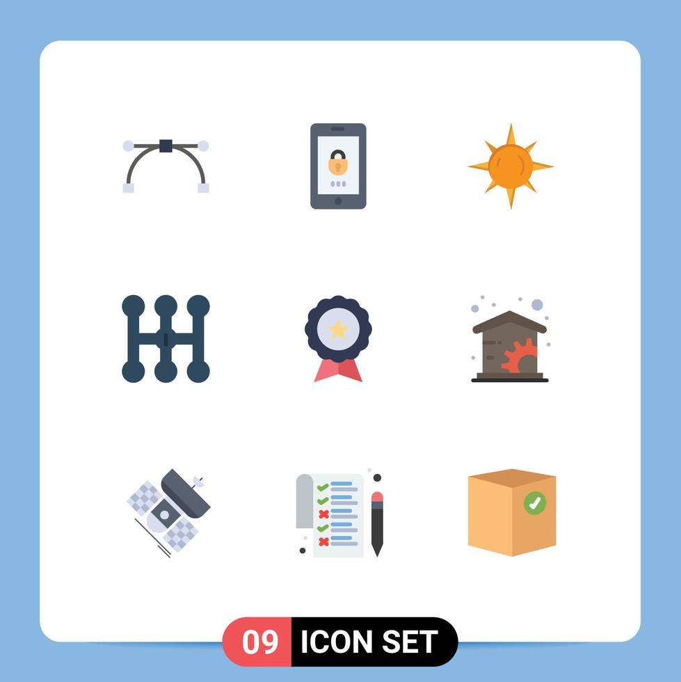 Set of 9 Commercial Flat Colors pack for trusted finance day ecommerce transmission Editable Vector Design Elements