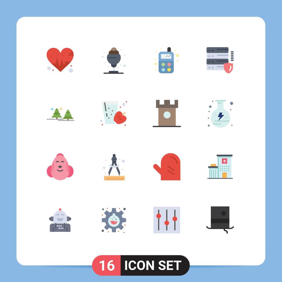 paquete de interfaz de usuario de 16 colores planos básicos de love toy desert treat red paquete editable de elementos creativos de diseño de vectores
