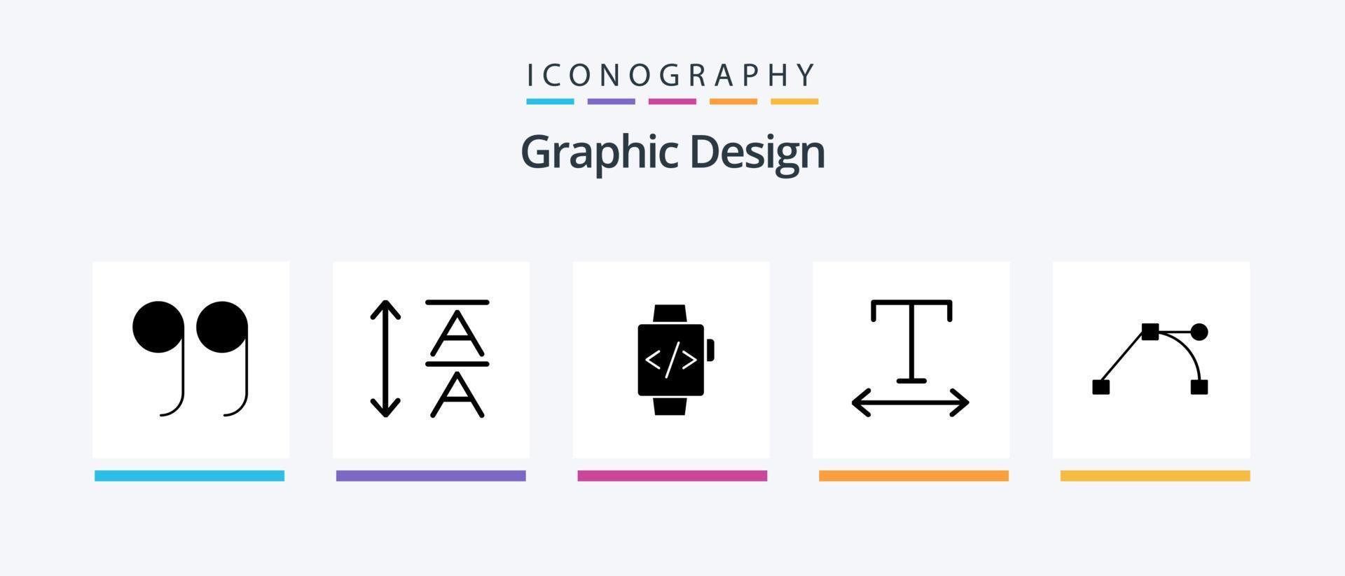 Design Glyph 5 Icon Pack Including . tracking. . Creative Icons Design vector
