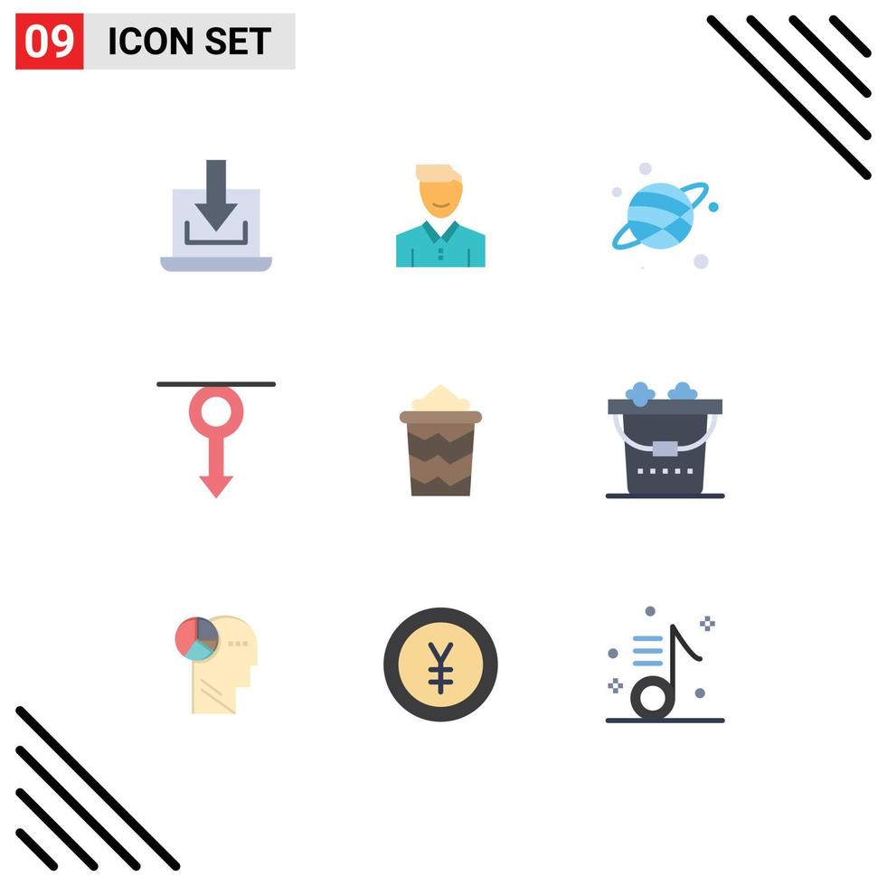 Set of 9 Modern UI Icons Symbols Signs for man human man boy planet Editable Vector Design Elements