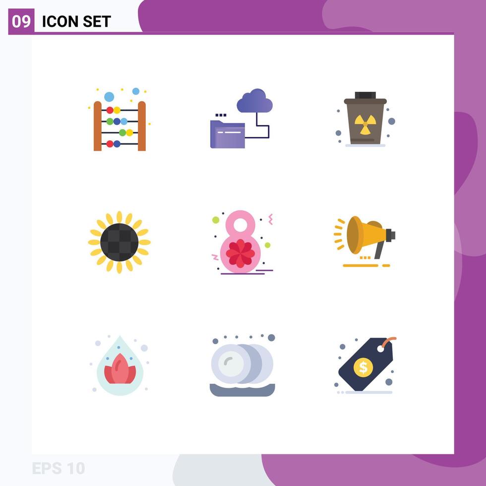 9 Universal Flat Colors Set for Web and Mobile Applications flower vegetables environment thanksgiving harvest Editable Vector Design Elements