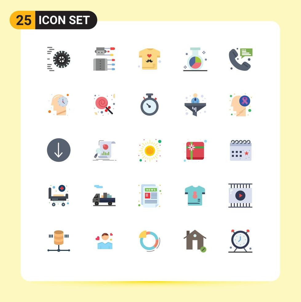 grupo de símbolos de iconos universales de 25 colores planos modernos de elementos de diseño de vectores editables del motor de medios de papá de optimización de llamadas