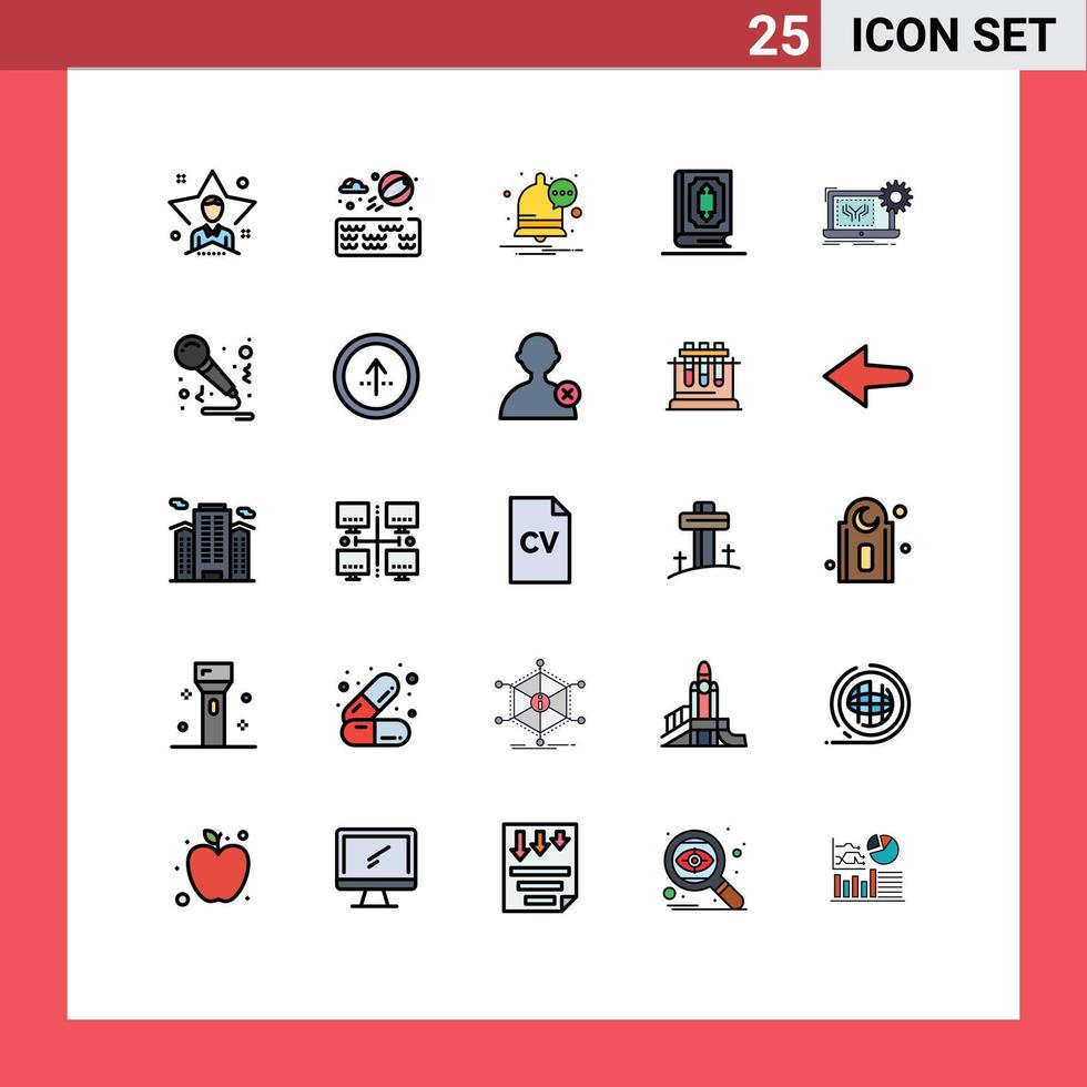 25 iconos creativos, signos y símbolos modernos del circuito de comunicación musulmana, libro ramadán, elementos de diseño vectorial editables vector