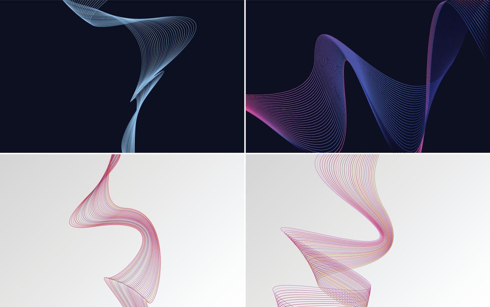 Collection of geometric minimal lines pattern set vector