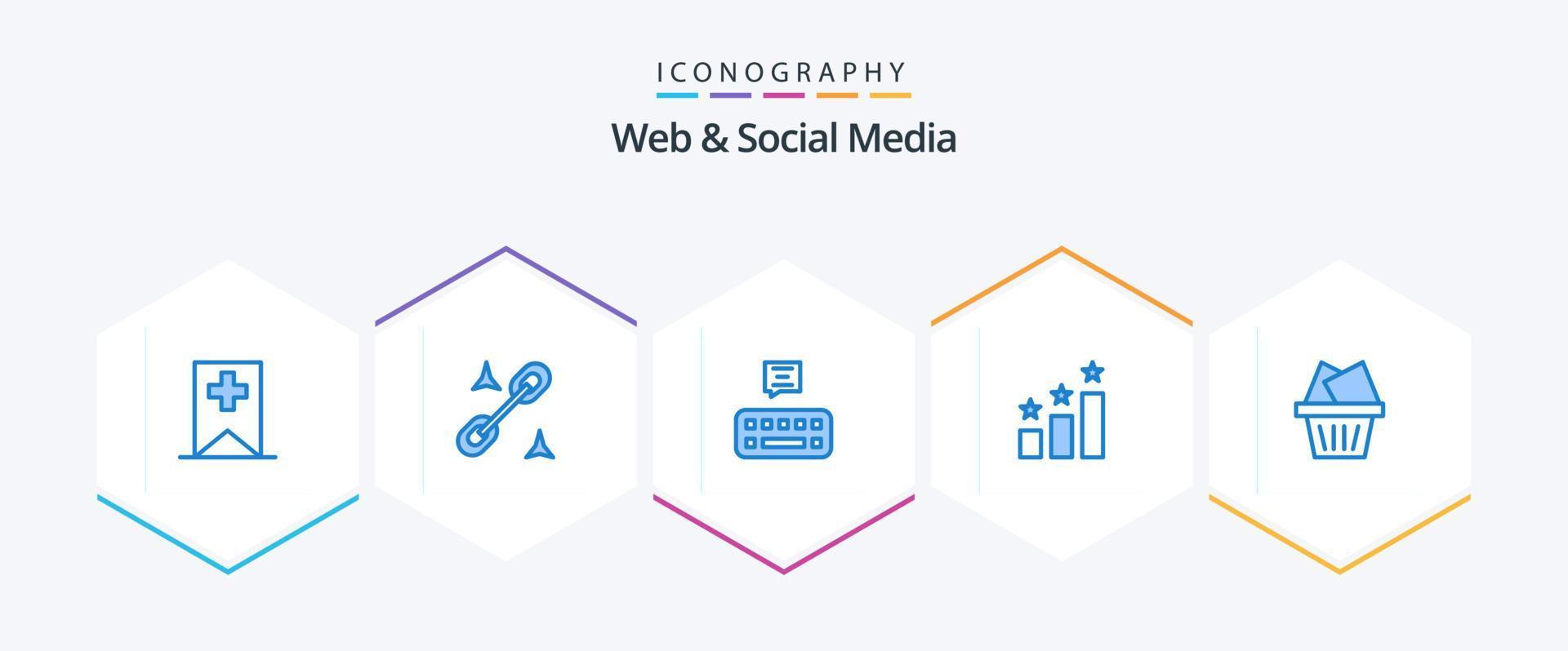Web And Social Media 25 Blue icon pack including . . mail. box. cart vector