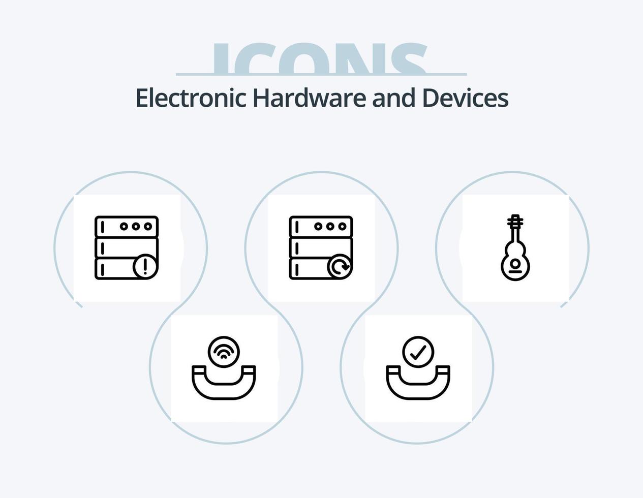 Devices Line Icon Pack 5 Icon Design. handset. smartphone. database. rotate. mobile vector