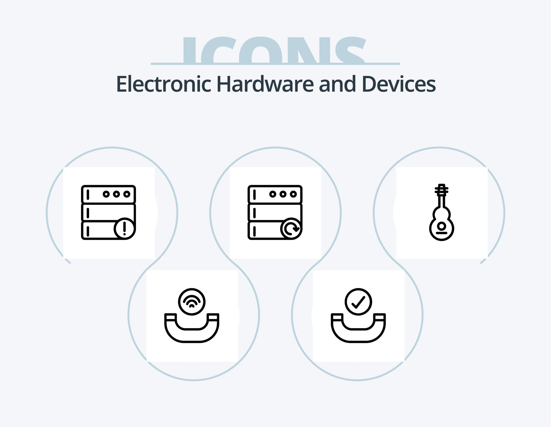 Devices Line Icon Pack 5 Icon Design. handset. smartphone. database
