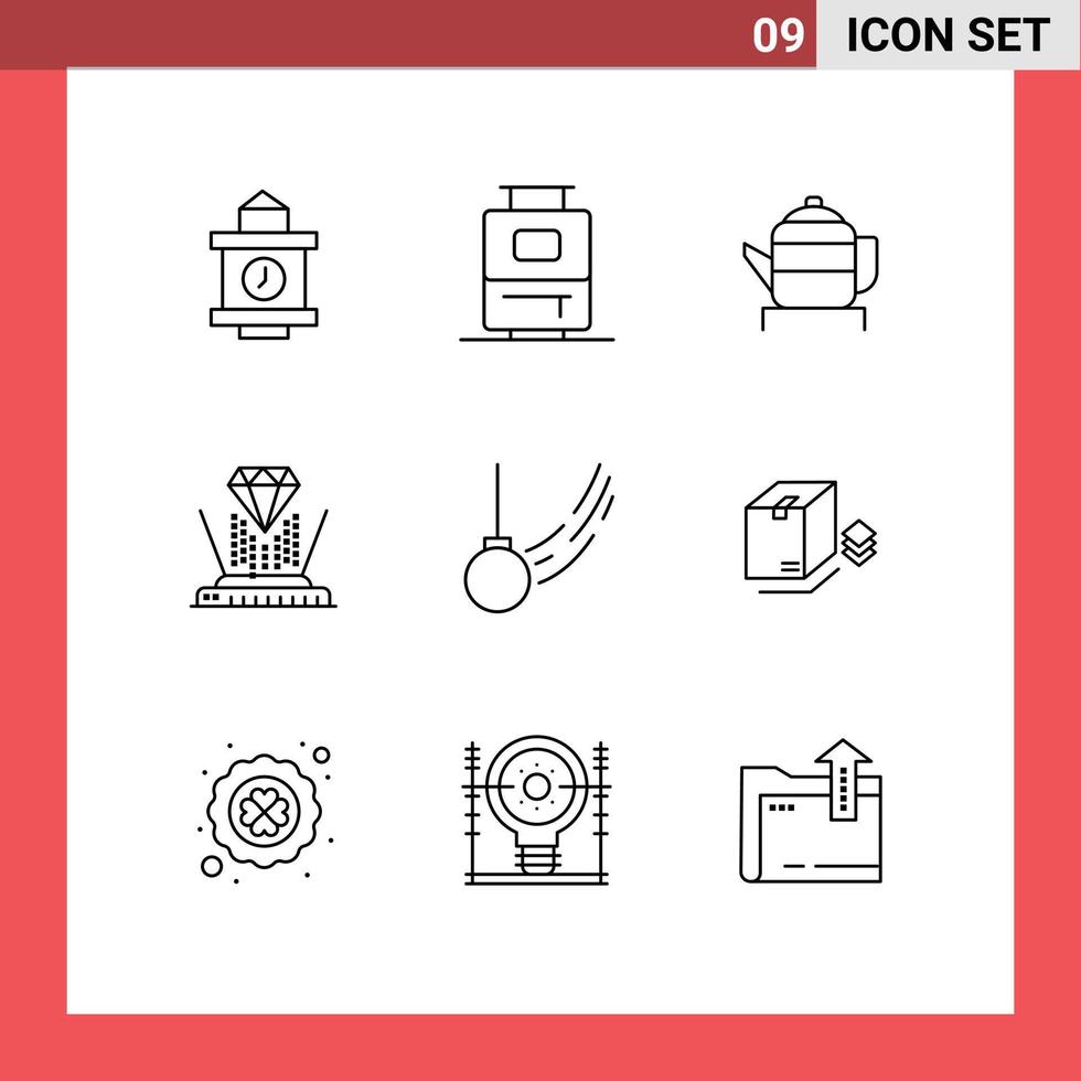 9 Creative Icons Modern Signs and Symbols of ball swing china pendulum technology Editable Vector Design Elements