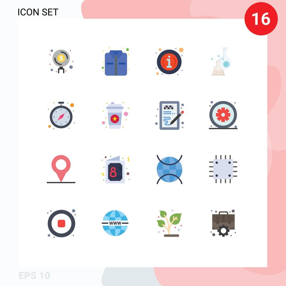 User Interface Pack of 16 Basic Flat Colors of finance info investment shirt information Editable Pack of Creative Vector Design Elements