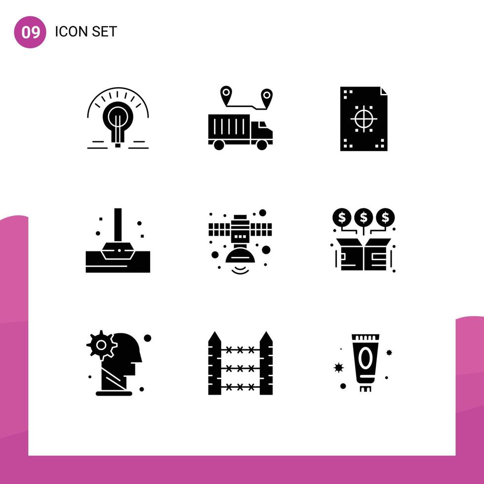 User Interface Pack of 9 Basic Solid Glyphs of communication bath valentine mop paper Editable Vector Design Elements