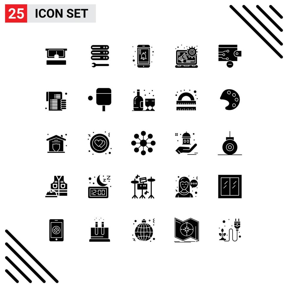 Stock Vector Icon Pack of 25 Line Signs and Symbols for budget remove mobile finance digital advertising Editable Vector Design Elements