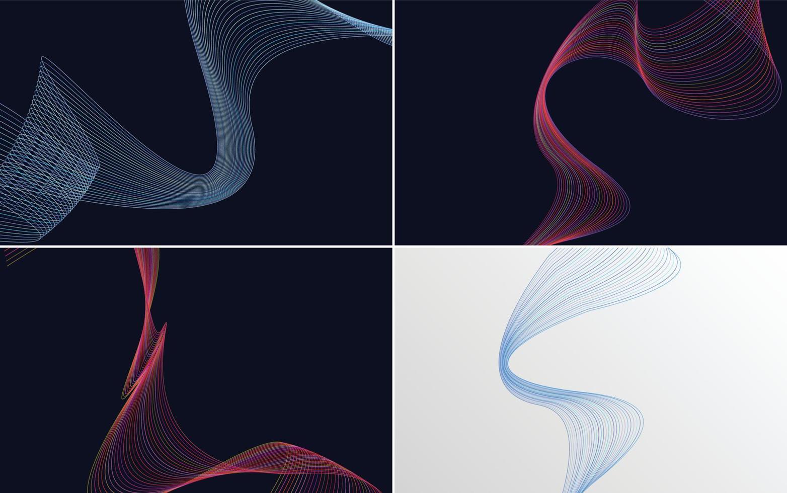 Collection of geometric minimal lines pattern set vector