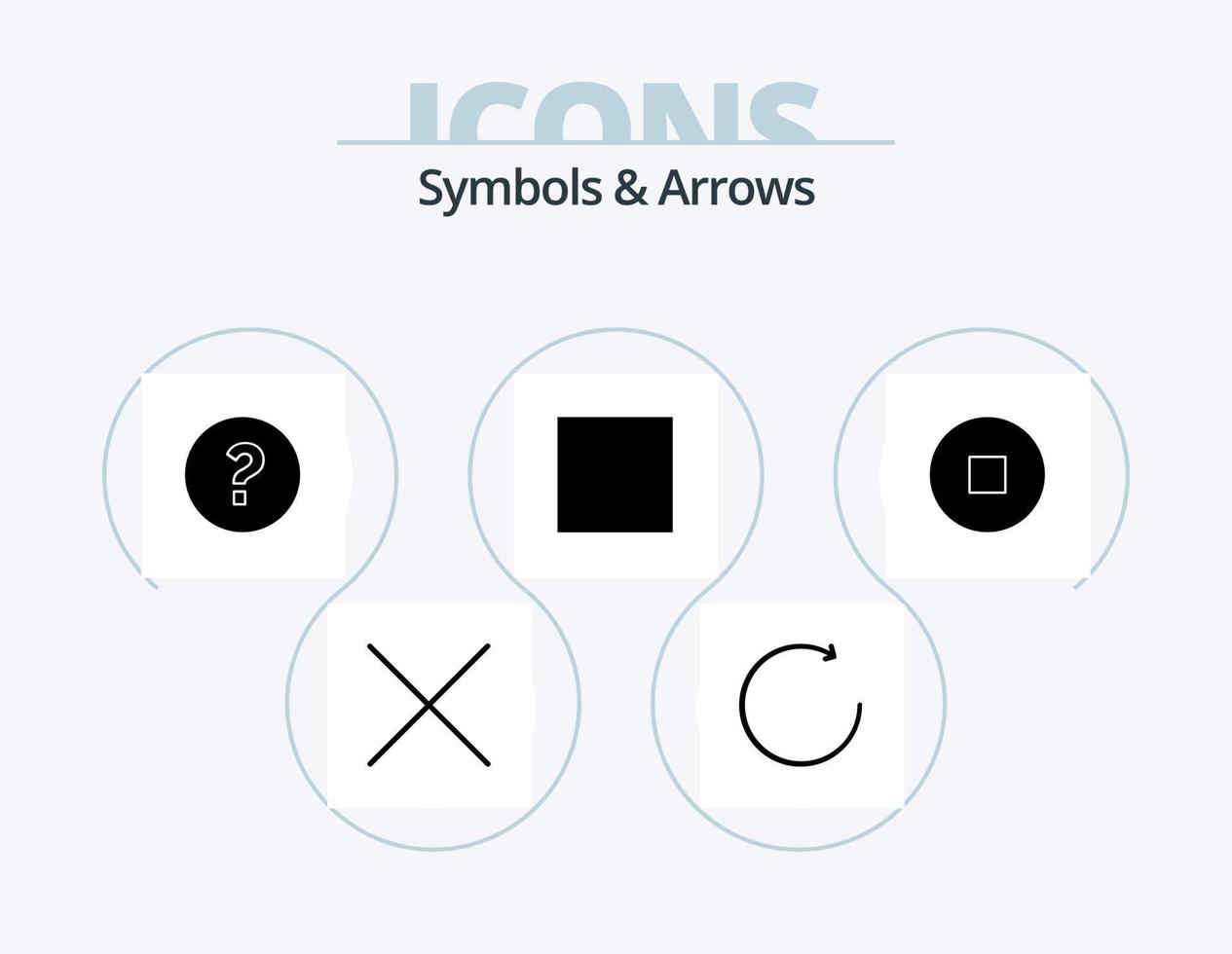 símbolos y flechas glifo icono paquete 5 diseño de iconos. . parada. vector