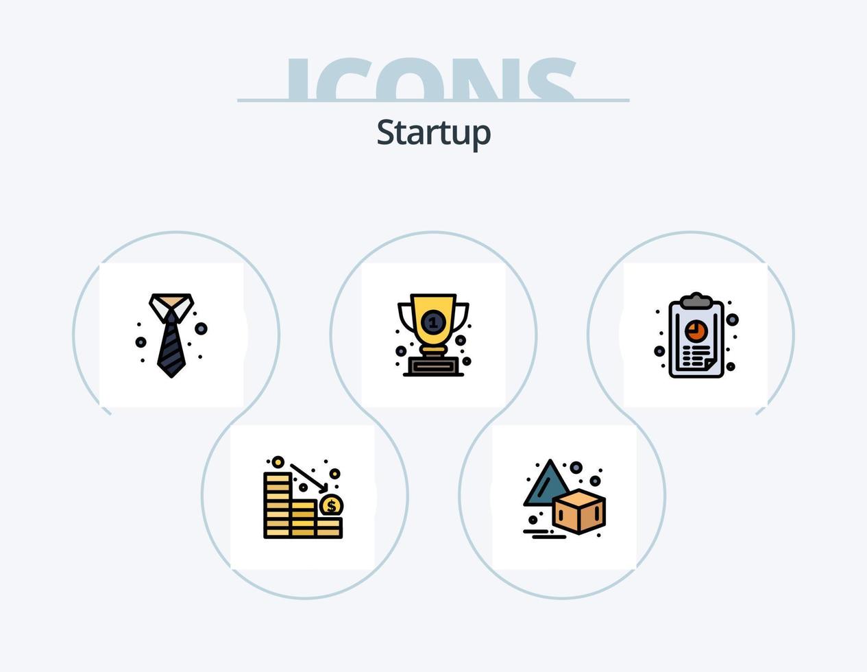 Startup Line Filled Icon Pack 5 Icon Design. target. arrow. creative. mobile shop. commerce vector