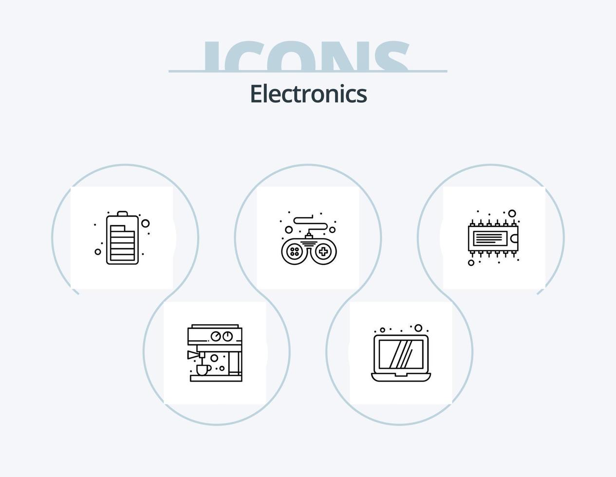 Electronics Line Icon Pack 5 Icon Design. . dvd. device. disk. device vector