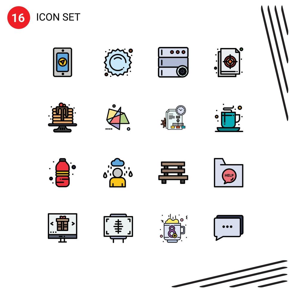 paquete de iconos vectoriales de stock de 16 signos y símbolos de línea para la paleta de archivos de opciones de horneado de pasteles elementos de diseño de vectores creativos editables