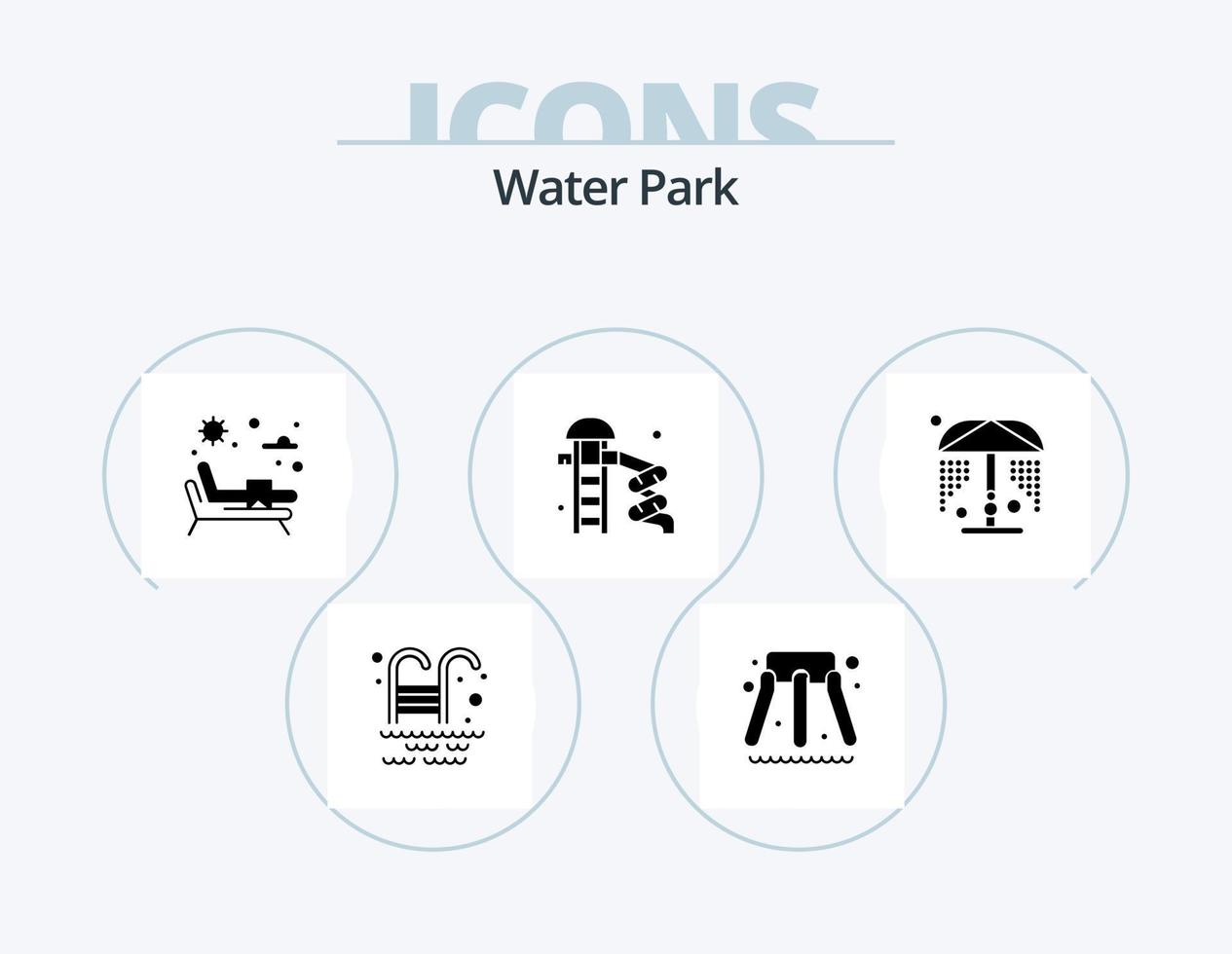 diseño de iconos del paquete de iconos de glifo de parque acuático 5. . parque. agua. agua. parque vector