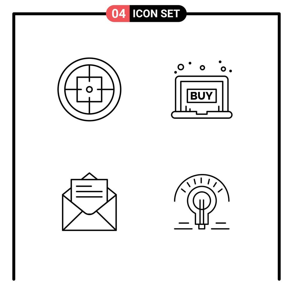 4 Creative Icons Modern Signs and Symbols of army email soldier buy message Editable Vector Design Elements