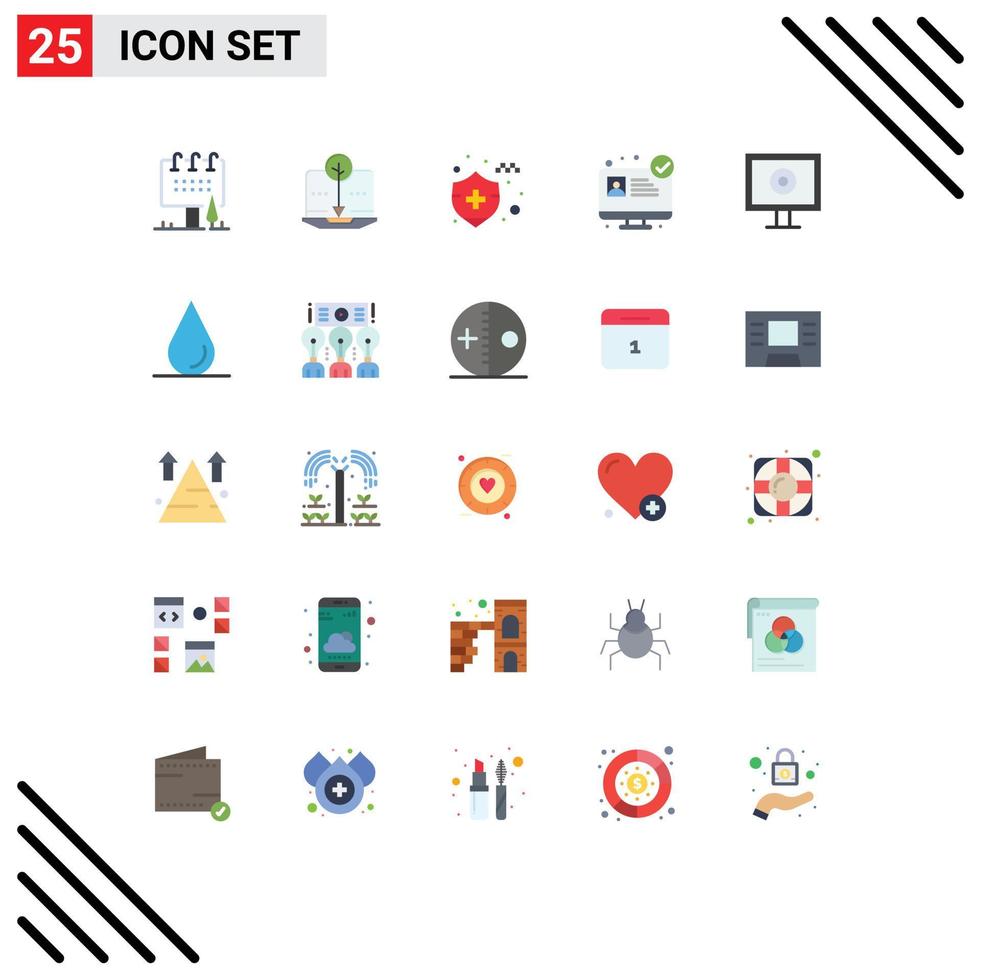 Modern Set of 25 Flat Colors Pictograph of webcam display digital medical consulting hospital website Editable Vector Design Elements