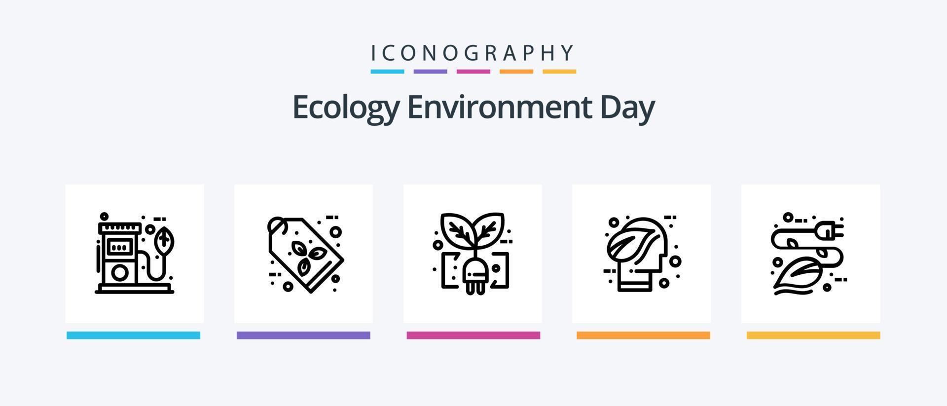 paquete de iconos de línea ecológica 5 que incluye electricidad. energía. poder. ecológico Encendiendo. diseño de iconos creativos vector