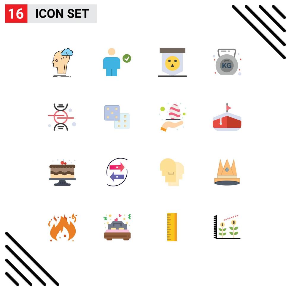 Universal Icon Symbols Group of 16 Modern Flat Colors of brainstorm done idea body halloween Editable Pack of Creative Vector Design Elements