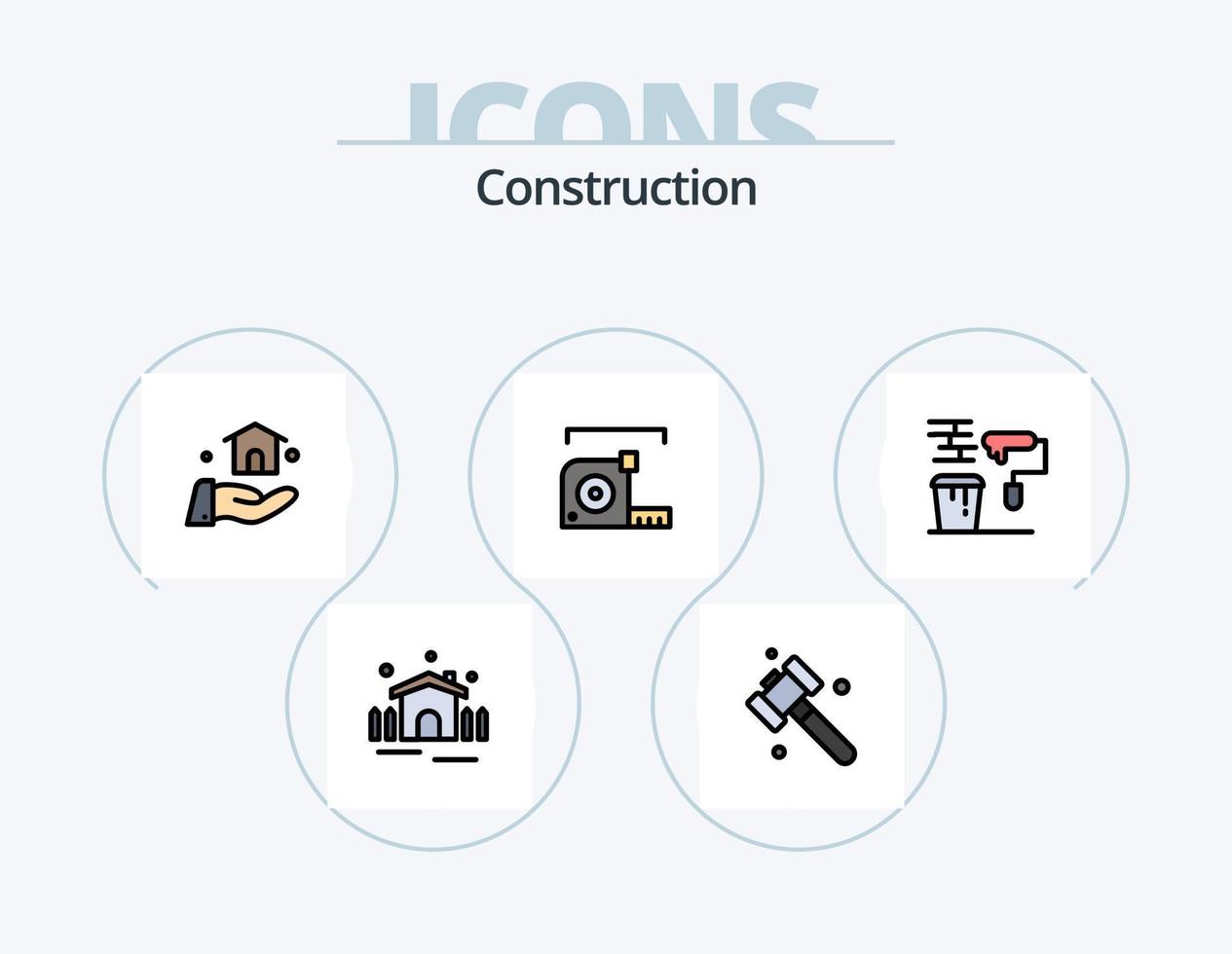 Construction Line Filled Icon Pack 5 Icon Design. . map. bricks. construction. building vector