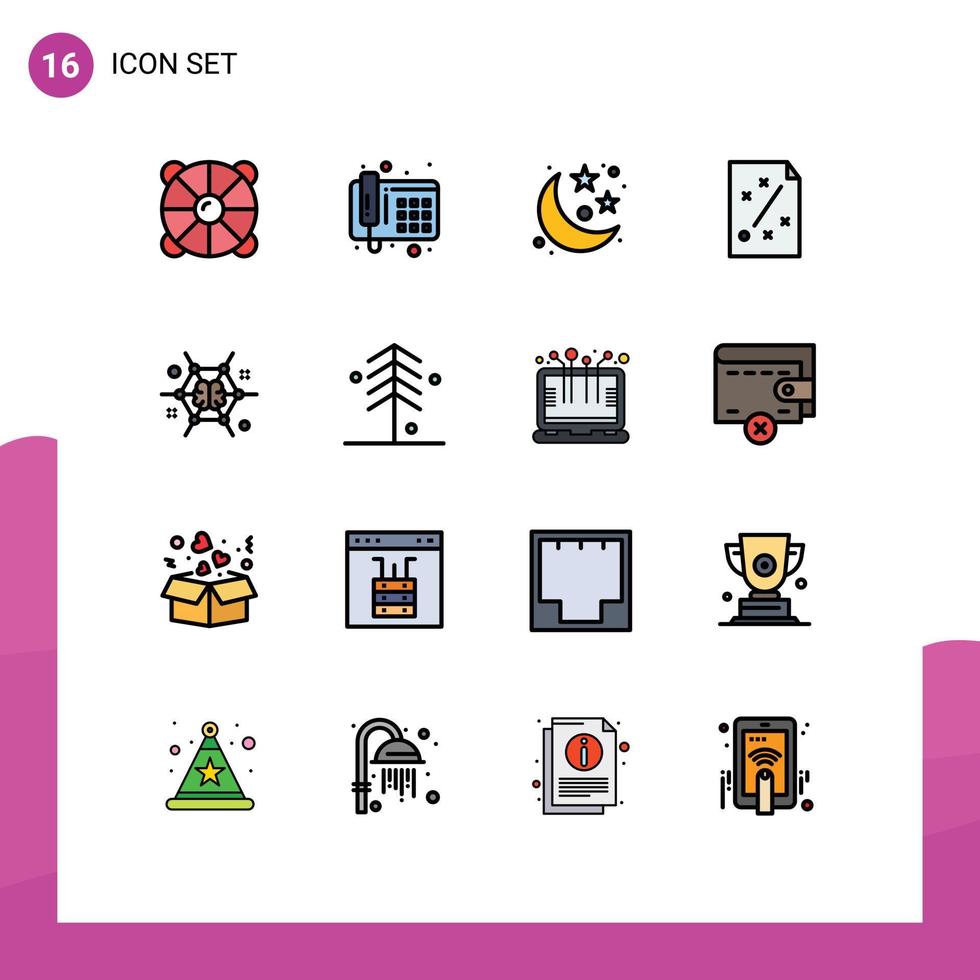 paquete de iconos de vectores de stock de 16 signos y símbolos de línea para el proyecto mental plan lunar elementos de diseño de vectores creativos editables de negocios
