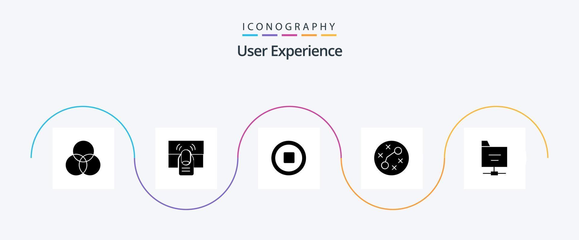 paquete de iconos de glifo 5 de experiencia de usuario que incluye gérmenes. mano . parada. medios de comunicación vector