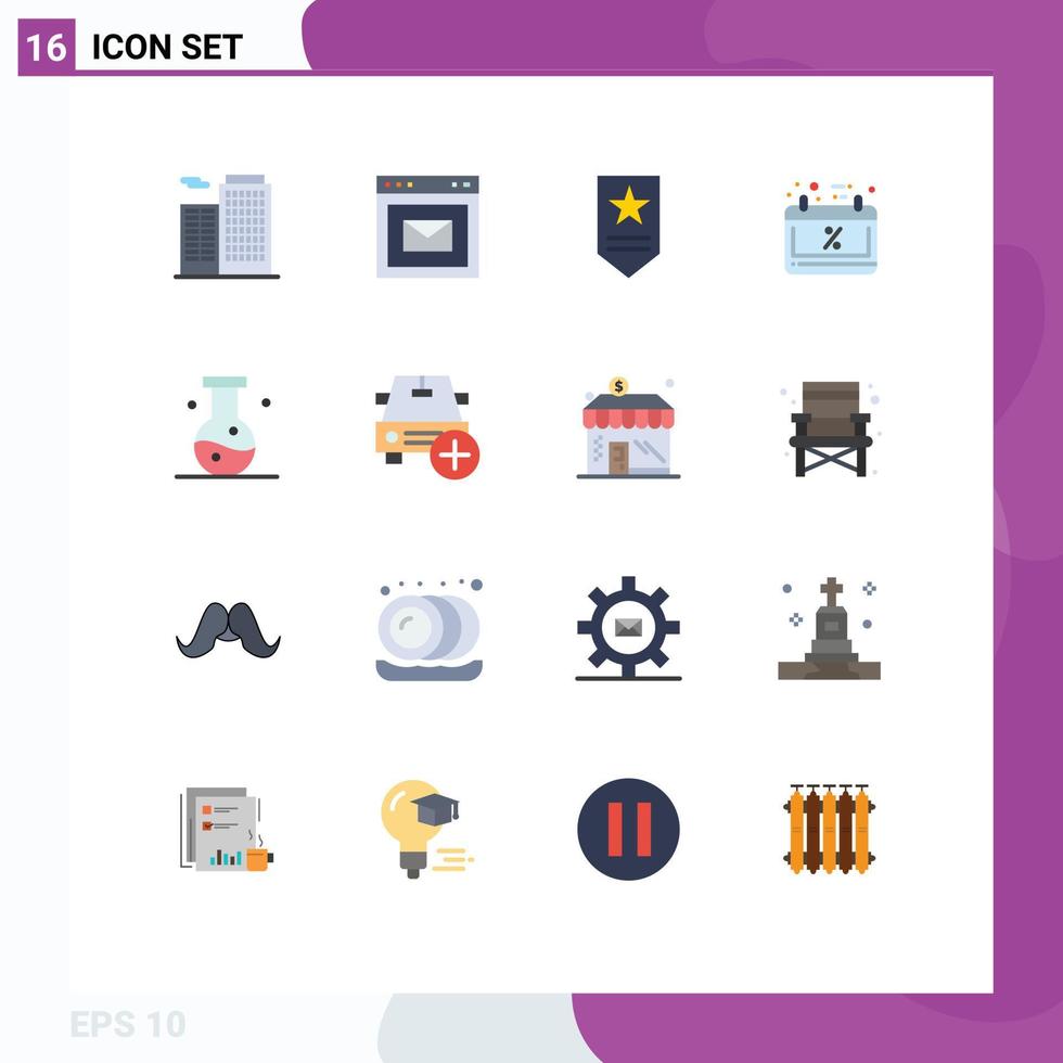 Set of 16 Vector Flat Colors on Grid for apartment rank browser website calendar Editable Pack of Creative Vector Design Elements
