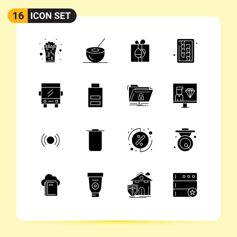 Universal Icon Symbols Group of 16 Modern Solid Glyphs of tool board drink chopping birthday Editable Vector Design Elements