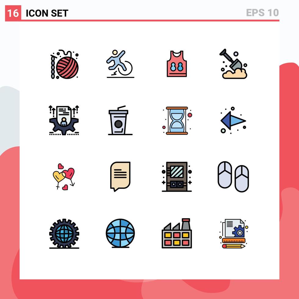 Set of 16 Modern UI Icons Symbols Signs for spade farm escape agriculture game Editable Creative Vector Design Elements