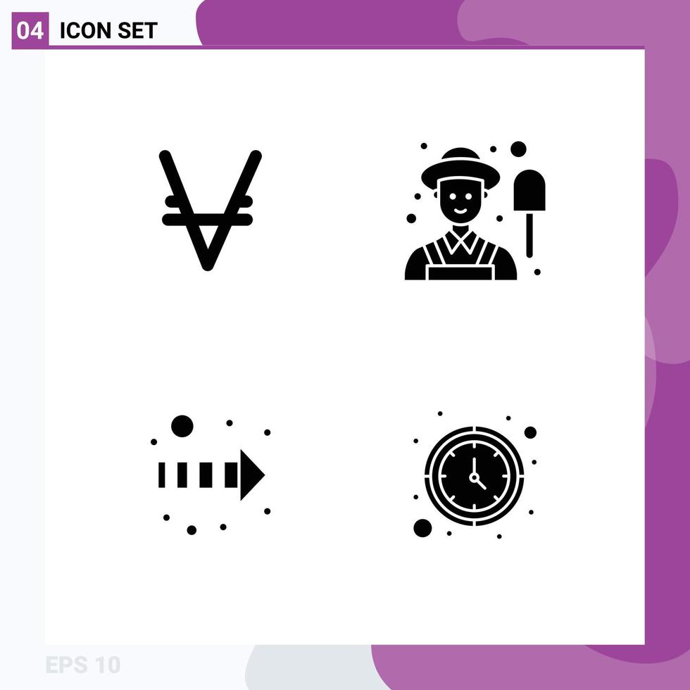 4 Creative Icons Modern Signs and Symbols of via coin right crypto currency garden timer Editable Vector Design Elements