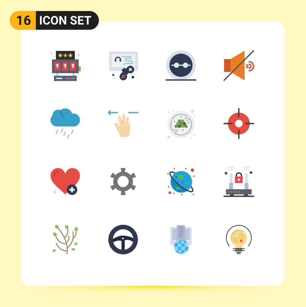 16 Universal Flat Colors Set for Web and Mobile Applications slot machine glasses hobbies eye glasses mute Editable Pack of Creative Vector Design Elements