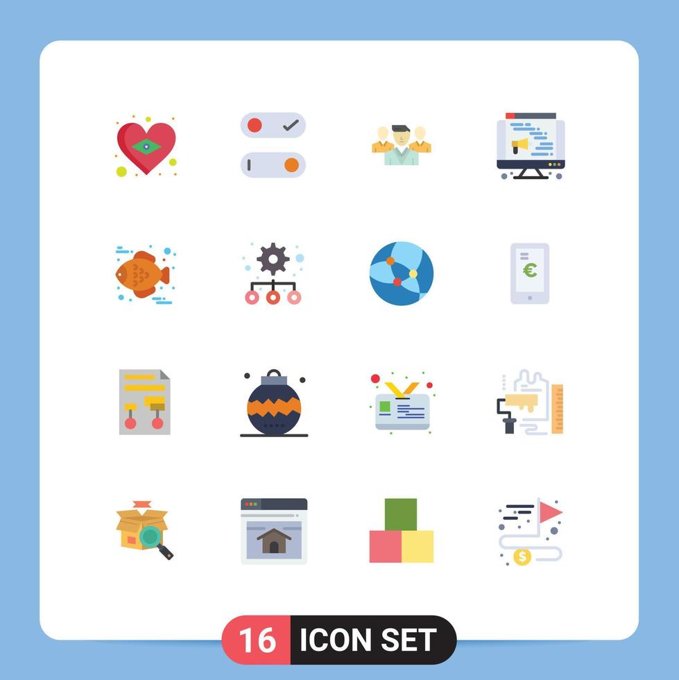 16 Universal Flat Colors Set for Web and Mobile Applications brazil friendzone love toggle computer Editable Pack of Creative Vector Design Elements