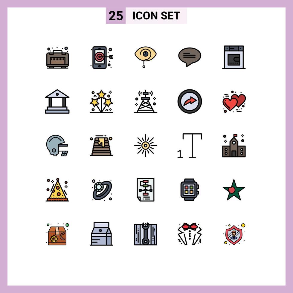 25 Creative Icons Modern Signs and Symbols of bank bath eye dryer conversation Editable Vector Design Elements