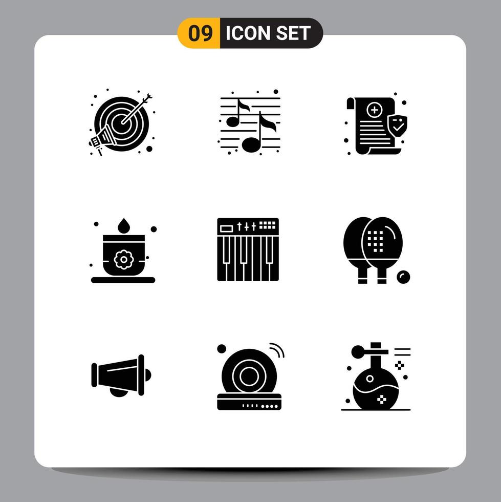 Stock Vector Icon Pack of 9 Line Signs and Symbols for keyboard controller medical lotus candle Editable Vector Design Elements