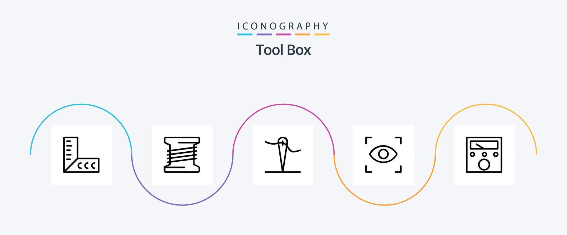 Tools Line 5 Icon Pack Including . sew. voltmeter. ampere vector