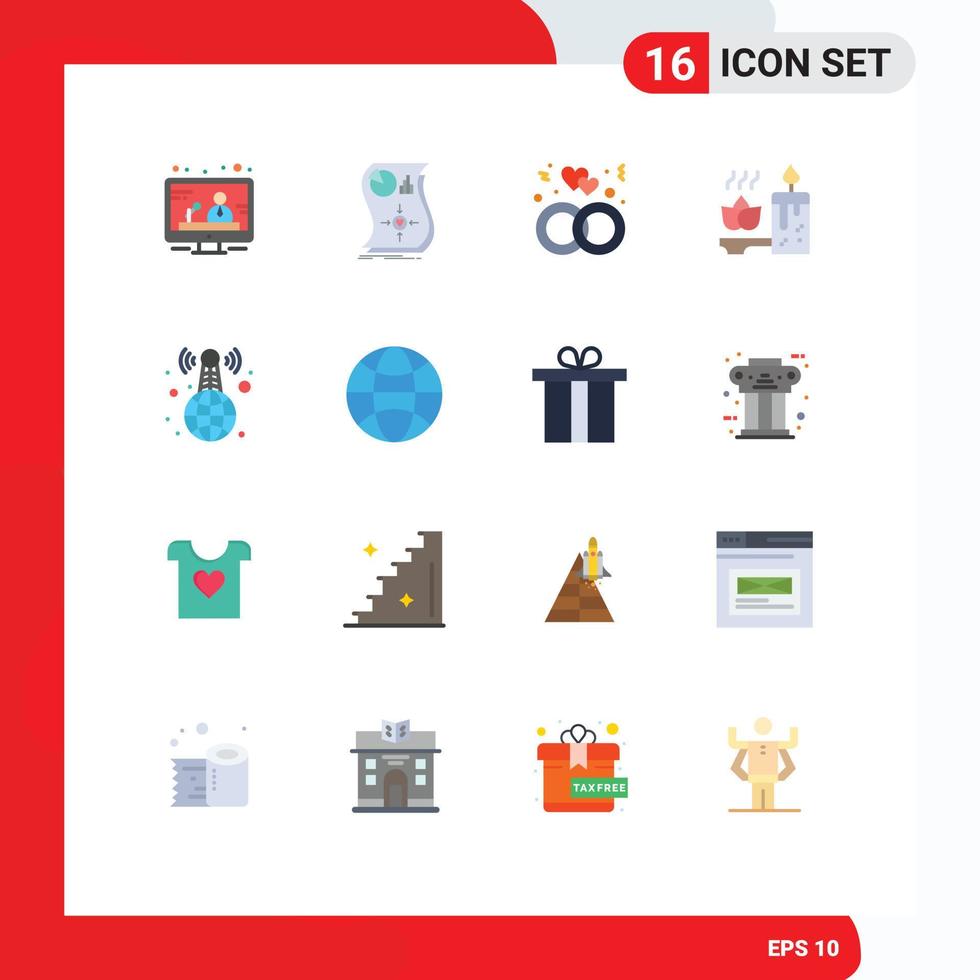 Stock Vector Icon Pack of 16 Line Signs and Symbols for communication love estimation response wedding Editable Pack of Creative Vector Design Elements