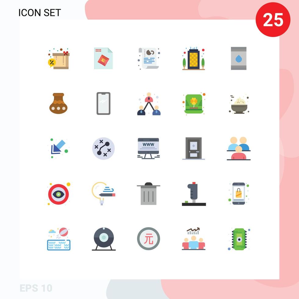 Universal Icon Symbols Group of 25 Modern Flat Colors of oil destination data office building Editable Vector Design Elements