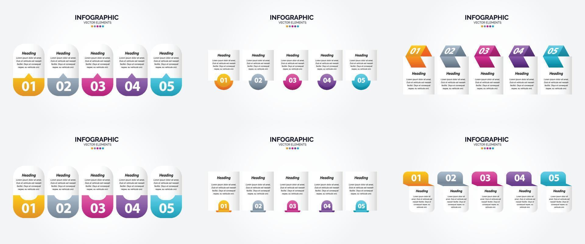 ilustración vectorial infografía conjunto de diseño plano para folleto publicitario y revista vector